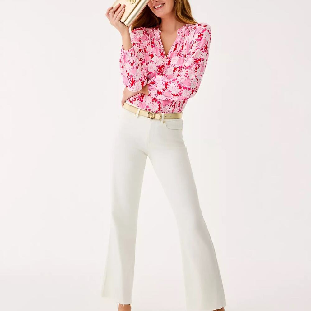 Lilly Pulitzer 33" Aniston High Rise Straight Leg Jeans Size 6